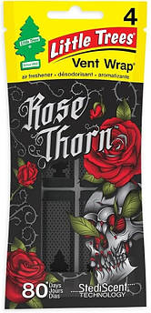 Ароматизатор автомобільний для вентиляційних отворів Little Trees, " Rose Thorn" ( Роуз Торн), в упаковці 4 шт.