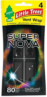Ароматизатор автомобільний для вентиляційних отворів Little Trees, "Supernova" (Наднова зірка), в упаковці 4 шт.