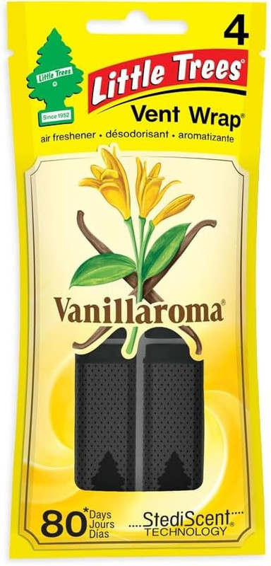 Ароматизатор автомобільний для вентиляційних отворів Little Trees, "Vanillaroma" (Ваніларома), в упаковці 4 шт., фото 1