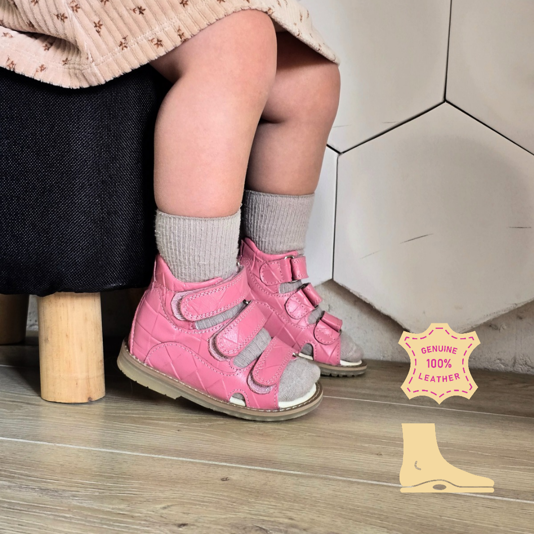 Дитячі шкіряні ортопедичні босоніжки для лікування вальгусної деформації 27 розмір, фото 1