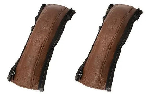 Чехол накладки з екошкіри на бампер коляски. Підходить до моделей Yoya plus йойа плюс Колір коричневий, фото 1