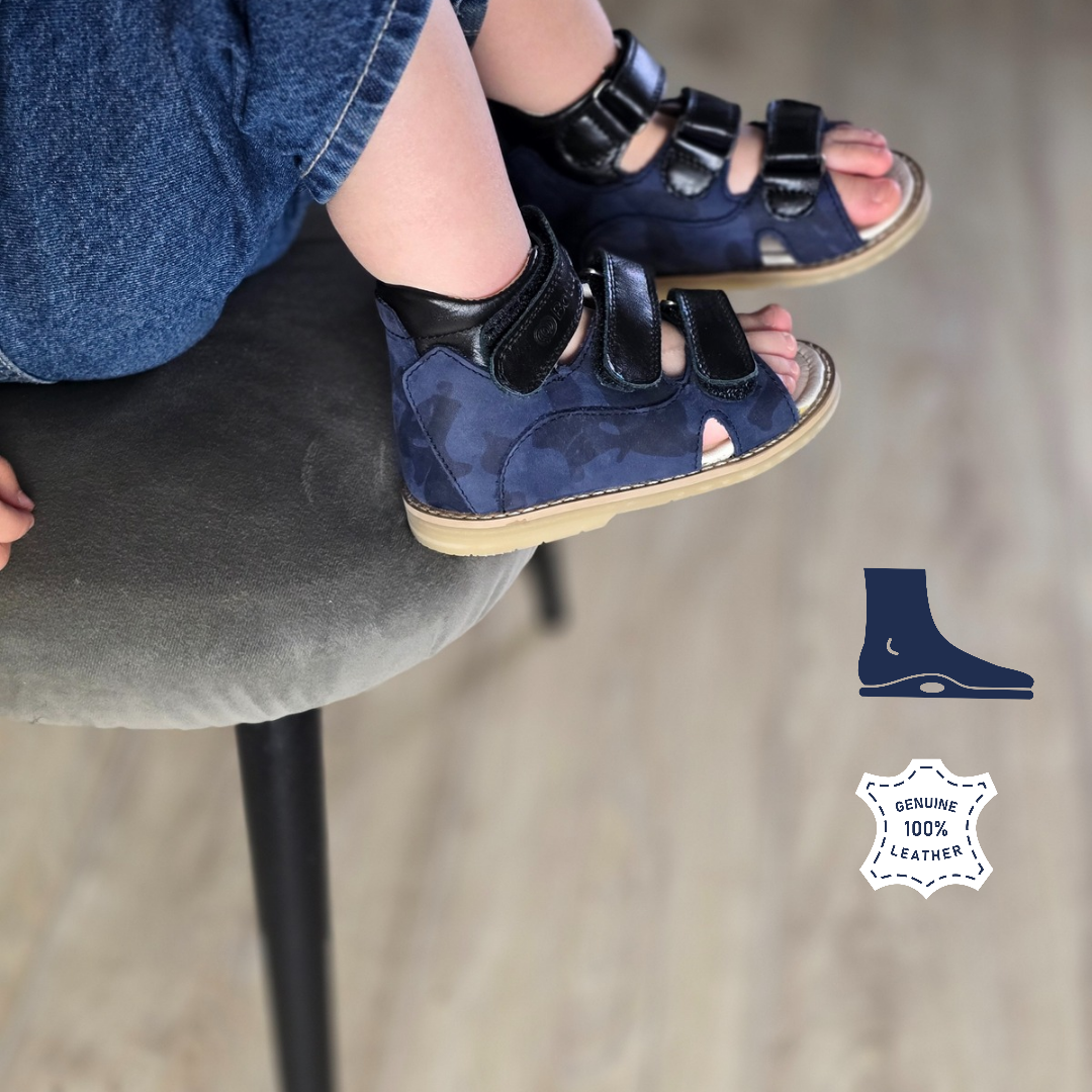 Дитячі рожеві ортопедичні шкіряні антиварусні босоніжки на липучках 26 розмір, фото 1