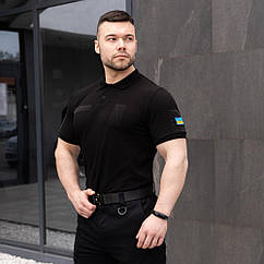 Тактичне чоловіче чорне поло Pobedov Loft Batal Військове 4XL