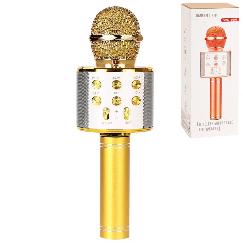 Мікрофон для караоке бездротовий ЗОЛАТИСНИЙ (GOLD) арт. 48340, фото 1