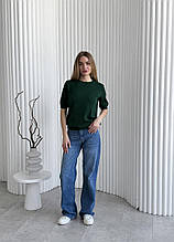 Жіноча футболка в'язана смарагд ART KNIT