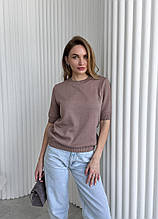 Жіноча футболка в'язана тауп ART KNIT