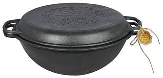 Котел WOK вузбекський ST з кришкою-сковородою 18 л чавун (V18CP)