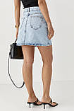 Коротка жіноча джинсова спідниця - блакитний цвет, S (є розміри), фото 2