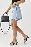 Коротка жіноча джинсова спідниця - блакитний цвет, S (є розміри), фото 5
