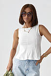 Трикотажний розкльошений топ - білий цвет, M (є розміри), фото 5