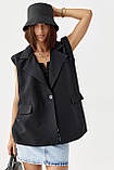 Класичний жилет вільного крою - чорний цвет, S (є розміри) L, Нове, фото 2