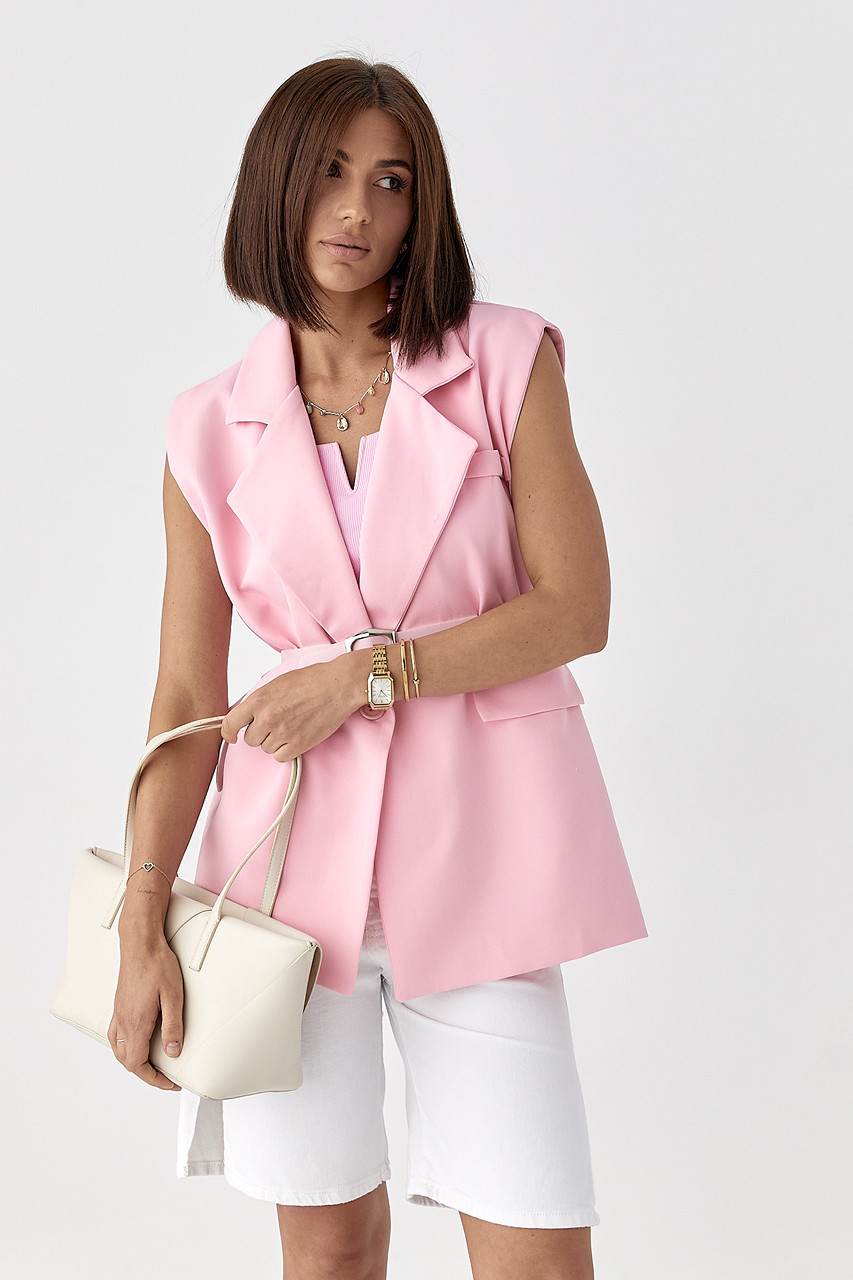 Класичний жилет вільного крою - рожевий цвет, L (є розміри), фото 1