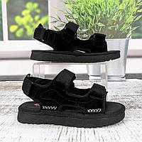 Босоніжки дитячі для хлопчика Jong Golf чорні замшеві на липучках 5829