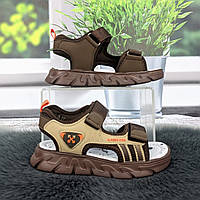 Босоніжки дитячі для хлопчика Girnaive коричневі на липучках 5843