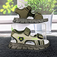Босоніжки дитячі для хлопчика Girnaive хакі на липучках 5843