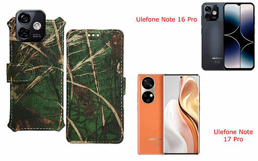 Чехол-книжка для Ulefone Note 16 Pro, Note 17 Pro – ручна робота, колір Ліс