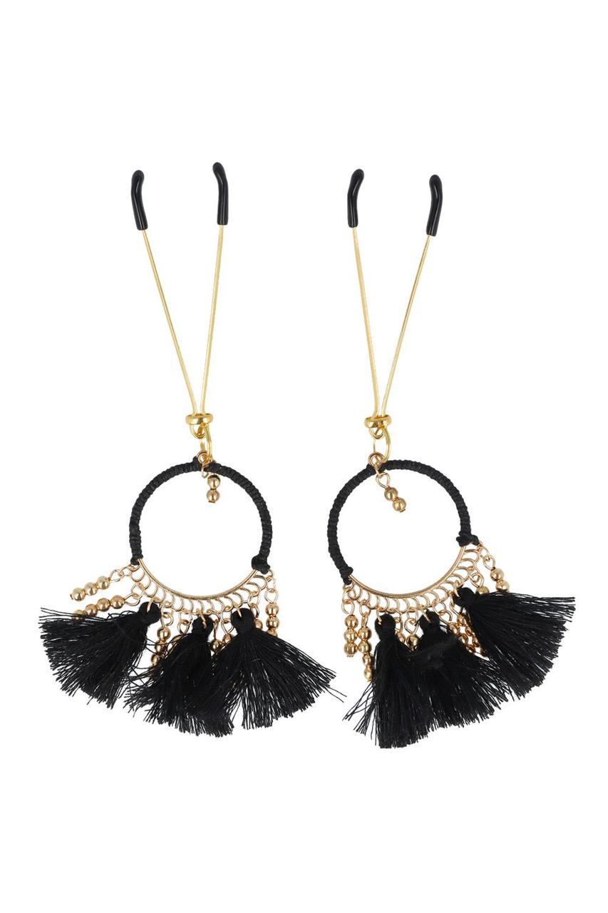 Затискачі на соски з китичками Virgite, металеві, фото 1