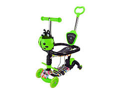Самокат зелений дитячий 3-х коліс PU 3в1 арт.SC2502 ТМ 7TOYS