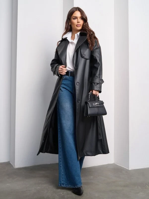 Пальто ISSA PLUS 15021 M чорний, фото 1