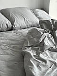 Комплект постільної білизни Ранфорс Світло-сірий Євро розмір 200х220, фото 3