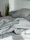 Комплект постільної білизни Ранфорс Світло-сірий Євро розмір 200х220, фото 4