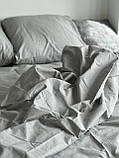 Комплект постільної білизни Ранфорс Світло-сірий Євро розмір 200х220, фото 5