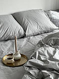 Комплект постільної білизни Ранфорс Світло-сірий Євро розмір 200х220, фото 7