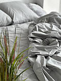 Комплект постільної білизни Ранфорс Світло-сірий Євро розмір 200х220, фото 8