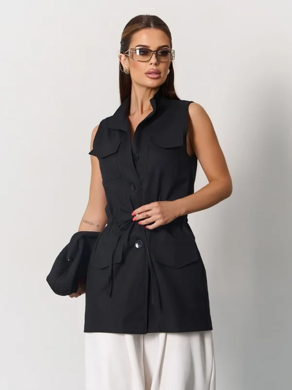 Жилетки ISSA PLUS 15160 S чорний, фото 1