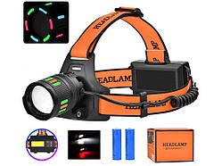 Ліхтар налобний 5000K АКБ 2*18650 NIGHT VISION FLUORESCENCE BL-T203-TGCOB(whitered) ТМ X-BALOG