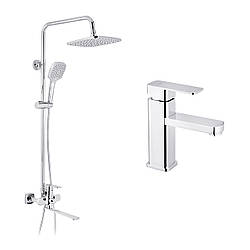 Набор 2 в 1 душова система Kroner Armada-C067 + змішувач Ems-C010