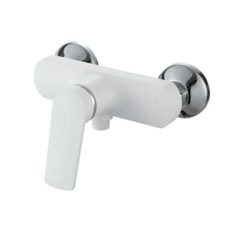 Змішувач для душової кабіни Plamix Lucas-003 SET White з шлангом, лійкою та кронштейном (PM0711), фото 1