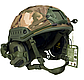 Шолом FAST у кавері з навушниками M32 з "Чебурашками", підсумком противаги та тактичним ліхтариком. Олива., фото 2