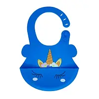 Слинявчик Mega Zayka Єдиноріг MGZ-0615 Blue з кишенею