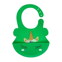 Слинявчик Mega Zayka Єдиноріг MGZ-0615 Green з кишенею