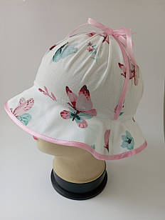 Панамки під хвостики ОГ 48-50, літня панамка, панамка для дівчинки, бавовняна панамка