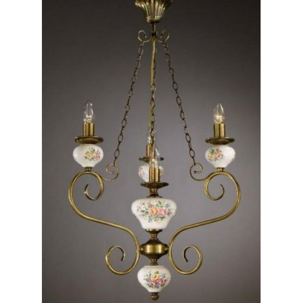 Люстра LA LAMPADA CERAMICA ROSA L 133/3+1.40