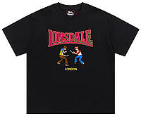 Чоловіча футболка Lonsdale London Fight logo унісекс-леннсдейл чорна
