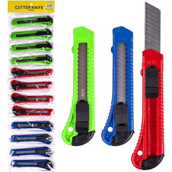 Канцелярський ніж 15*3 см лезо 18 мм Набір 12 шт