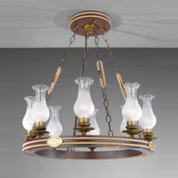 Люстра LA LAMPADA L 805/8.40 NOCE ALL WOOD BRONZE