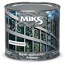 Грунт-емаль 3 в 1 з молоткова Miks HAMMER Вишневий 2 кг