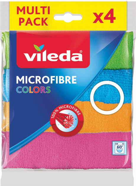 Серветки з мікрофібри антибактеріальні Viveda Microfibre Colors (4шт), фото 1