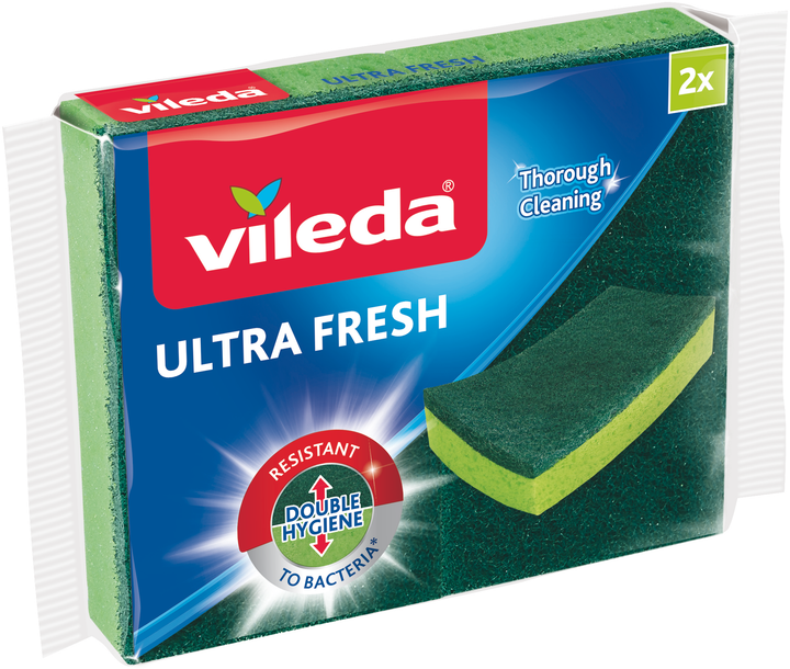 Губки кухонні антибактеріальні Vileda Ultra Fresh (2шт), фото 1
