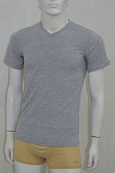 Футболка чоловіча V-образний виріз сіра