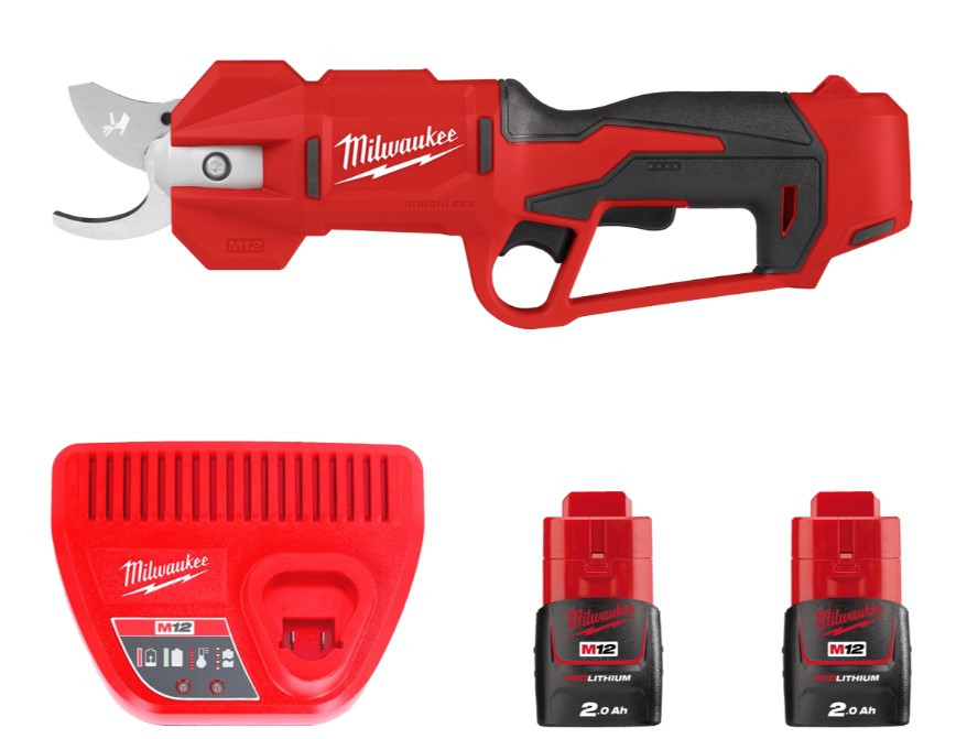 Аккумуляторні ножиці-секатор MILWAUKEE M12 BLPRS-202 (ЗУ + 2 акумулятори 2Ач)
