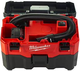 Портативний акумуляторний пилосос MILWAUKEE M18 VC2-0 для вологи та сухого сміття, фото 4