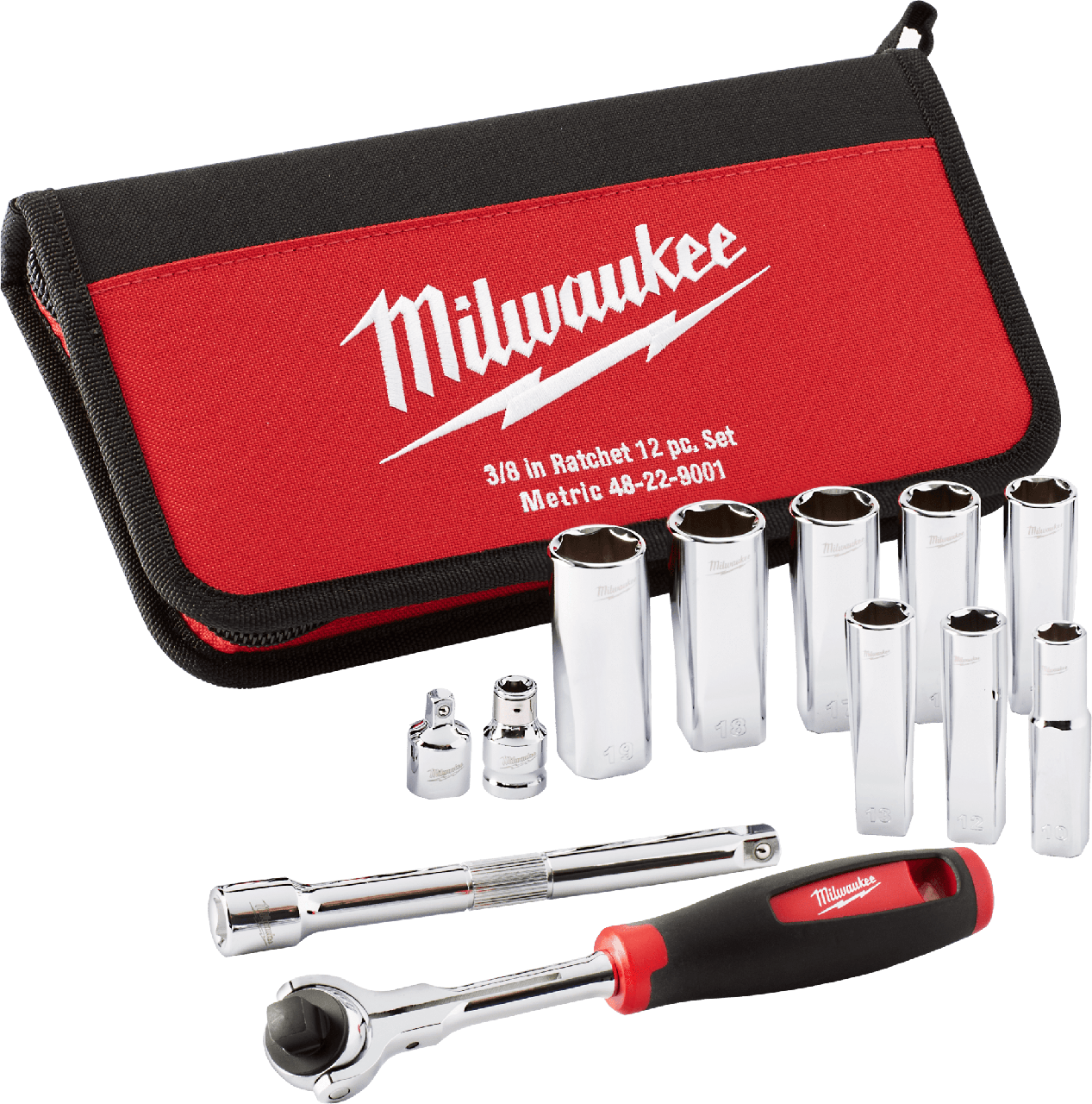 Набір метричних торцевих головок ⅜″ TRADESMAN MILWAUKEE (12 шт)
