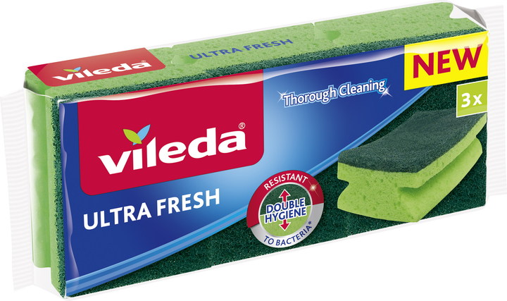 Губки кухонні антибактеріальні Vileda Ultra Fresh (3шт), фото 1