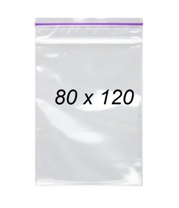 Зіп пакети 80х120 мм 50 мкм, пакети із замком Zip-Lock 100 шт