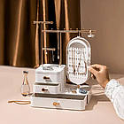 Органайзер для косметики та прикрас на 3 секції, Esmeralda / Підставка для біжутерії зі стійкою та дзеркалом, фото 3